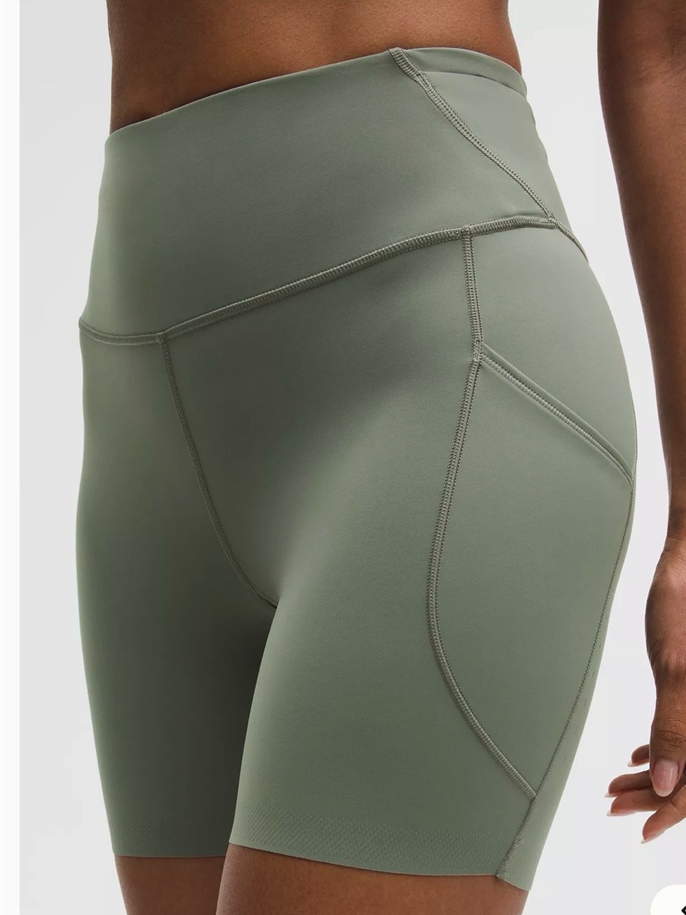 Lululemon Fast and Free HR Short 8" — Olive Green Athletic Shorts UPF 40